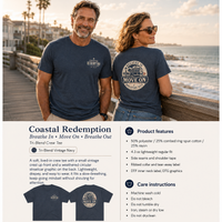 Coastal Faith T-Shirt | Move On — Breathe In Breathe Out Coastal Redemption New Orleans Streetcar | Salt & Salvation Line | Veteran-Owned | Liberty & Victory Co.