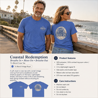 Coastal Faith T-Shirt | Move On — Breathe In Breathe Out Coastal Redemption New Orleans Streetcar | Salt & Salvation Line | Veteran-Owned | Liberty & Victory Co.