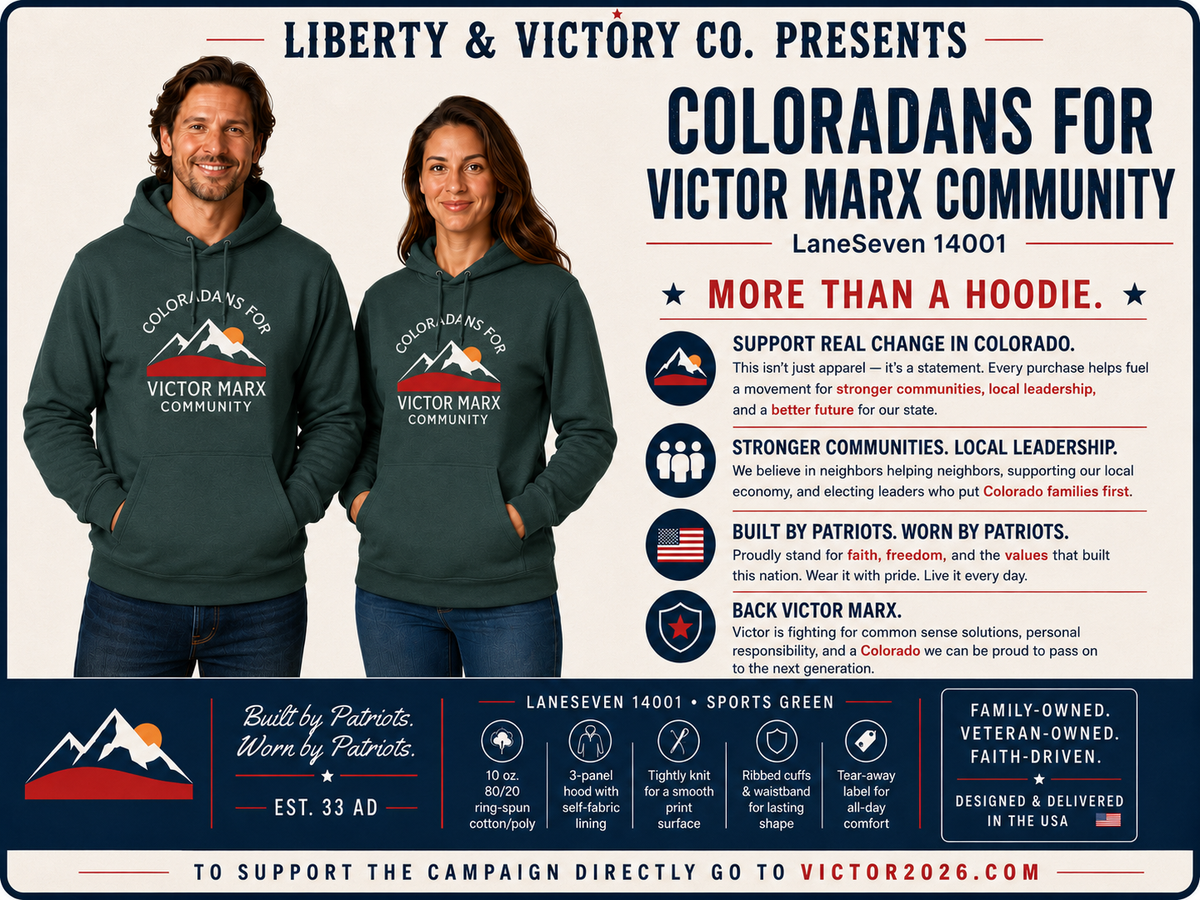 Coloradans for Victor Marx | Community Mountain Hoodie | CFVM | Liberty & Victory Co.