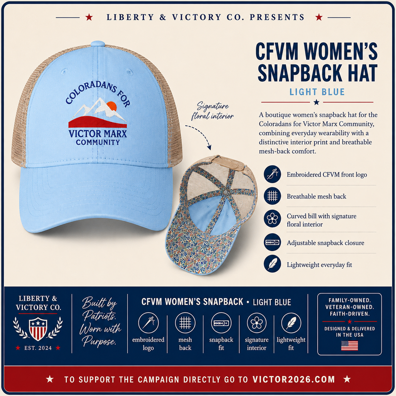 Victor Marx for Colorado | Women's Washed Mesh-Back Cap | CFVM | Liberty & Victory Co.