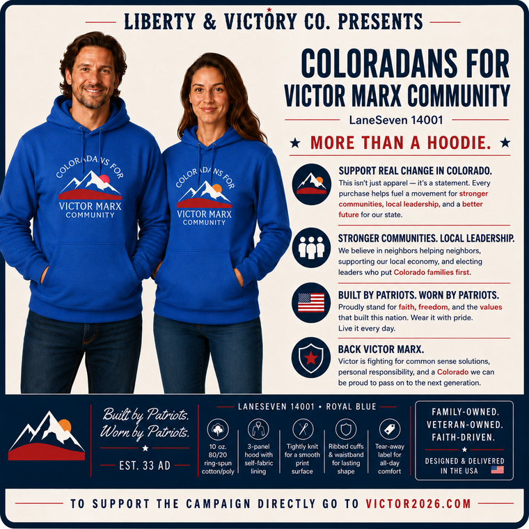 Victor Marx for Colorado | Community Mountain Hoodie | CFVM | Liberty & Victory Co.