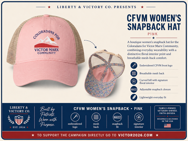 Victor Marx for Colorado | Women's Washed Mesh-Back Cap | CFVM | Liberty & Victory Co.