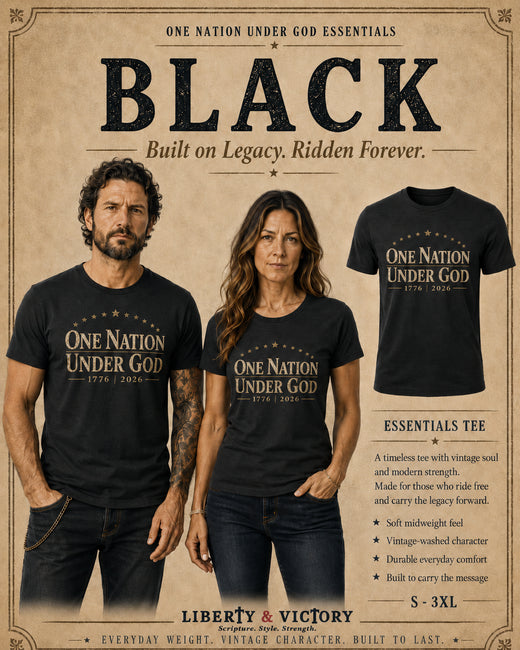 Patriotic T-Shirt | One Nation Under... 1776 Essential Line | Liberty-In-One | Liberty & Victory