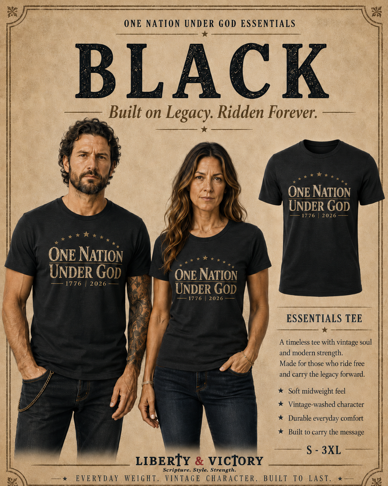 Patriotic T-Shirt | One Nation Under... 1776 Essential Line | Liberty-In-One | Liberty & Victory