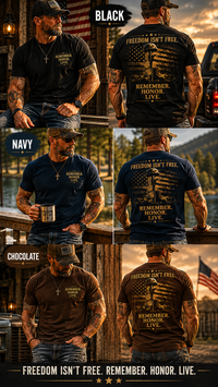 Patriotic Veteran T-Shirt | Freedom Isn't Free | Memorial Tribute Tee | Liberty & Victory Co.