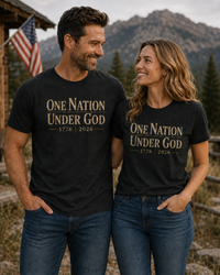 Christian Patriotic T-Shirt | One Nation Under... 1776–2026 1776 Founders Line | Liberty-In-One | Liberty & Victory