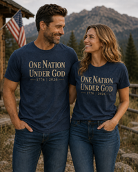 Christian Patriotic T-Shirt | One Nation Under... 1776–2026 1776 Founders Line | Liberty-In-One | Liberty & Victory