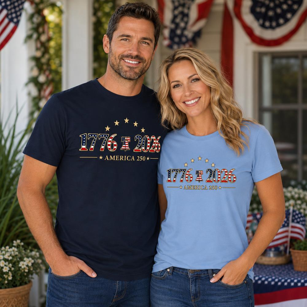 Patriotic Christian T-Shirt | America 1776–2026 | 250th Anniversary | Everyday Essentials | Liberty & Victory Co.