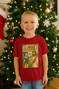 Christian Faith | I Know Him Jesus Is Coming Nike Youth Dri-FIT T-Shirt | Liberty & Victory Co.