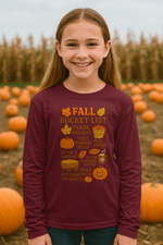 Fall Bucket List Youth Long Sleeve Performance Tee
