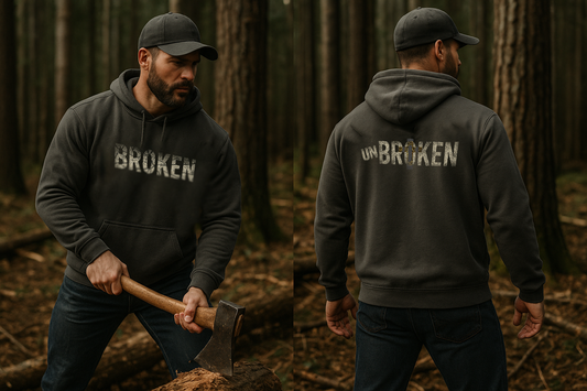 “BROKEN / UNBROKEN” Elite Vintage Faith Forward Hoodie