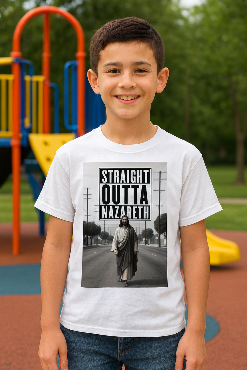 Straight Outta Nazareth Kids T-Shirt | Christian Youth Tee