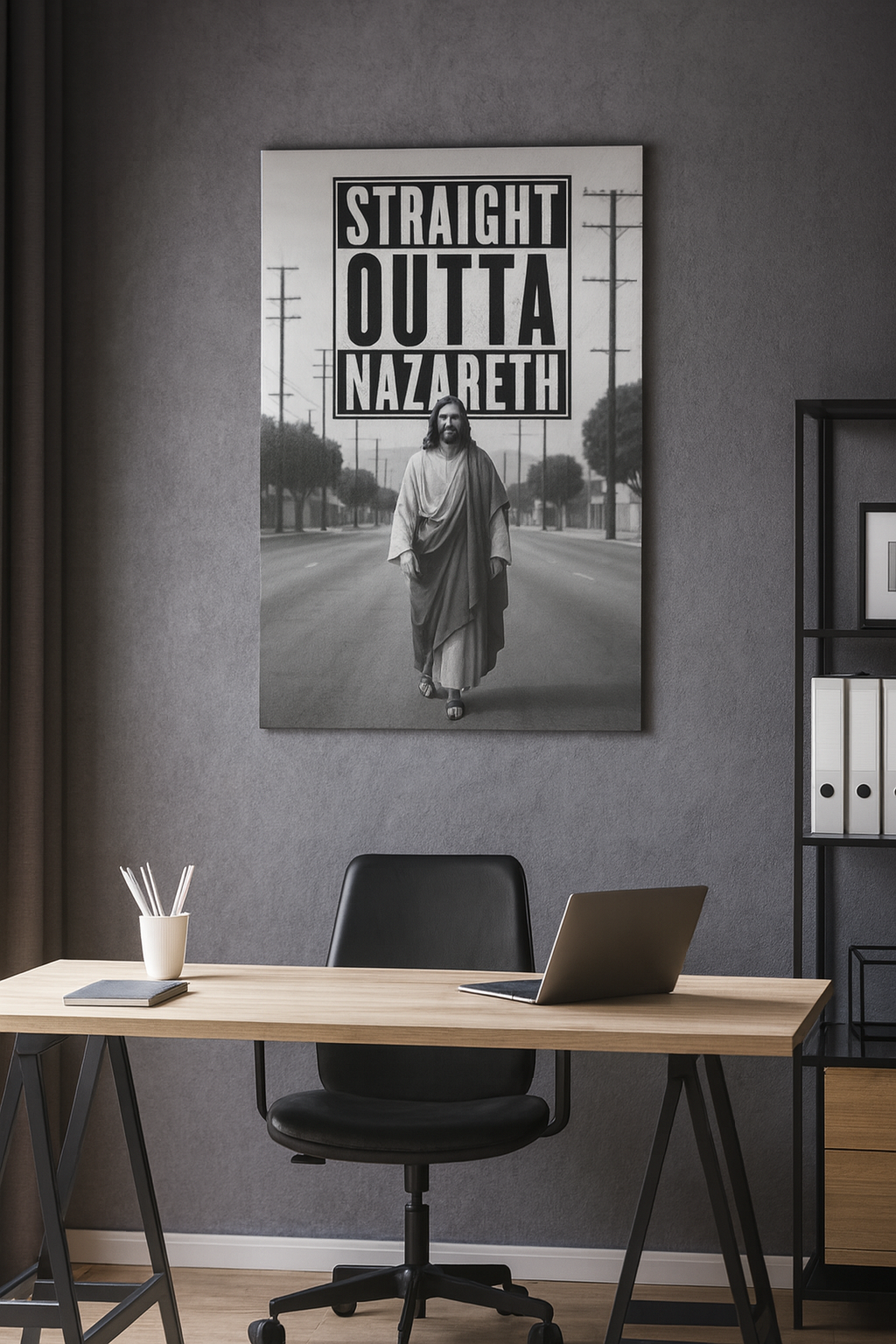 Straight Outta Nazareth Satin Poster