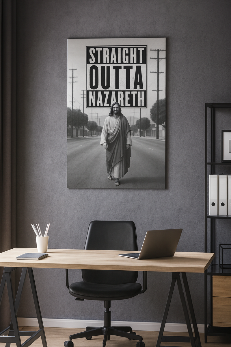 Straight Outta Nazareth Satin Poster