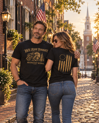 Patriotic Faith | We Ride Tonight — T-Shirt Original Midnight Rider 1775 The Ride Continues | Veteran-Owned Small Business | Liberty & Victory Co.