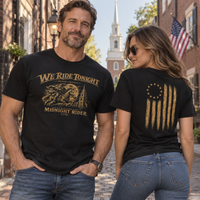 Patriotic Faith | We Ride Tonight — T-Shirt Original Midnight Rider 1775 The Ride Continues | Veteran-Owned Small Business | Liberty & Victory Co.