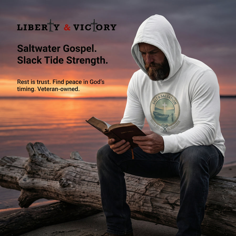 Christian Coastal Hooded Tee | SlackTide | Salt & Salvation | Liberty & Victory