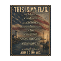 Patriotic Canvas Wall Art | This Is My Flag Coastal Lighthouse American Flag | Veteran-Owned | Liberty & Victory Co.