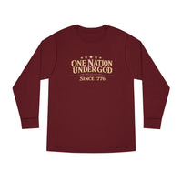 Patriotic Long Sleeve Tee | One Nation Under God Eagle & Rider | ONUG × OMR | Veteran-Owned | Liberty & Victory Co.