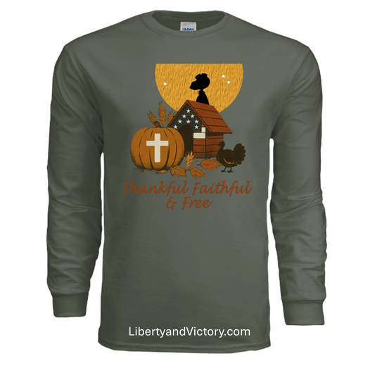 Thankful, Faithful & Free Premium Adult Long Sleeve