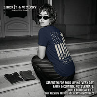 Cross & Flag 1776-2026 Front Back Graphic T-Shirt