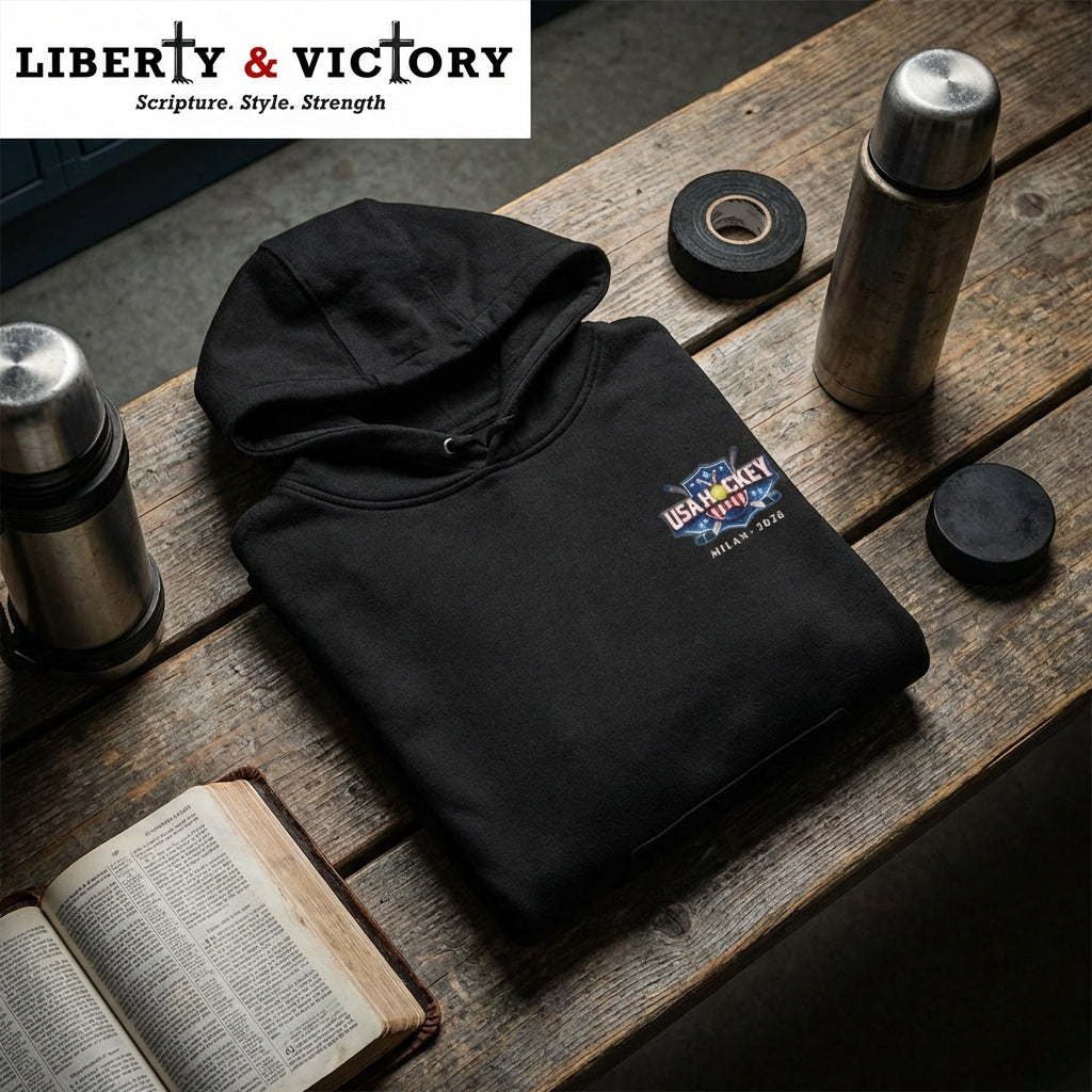 USA Hockey Hoodie | Michigan Connection Premium Heavyweight Sweatshirt | Veteran-Owned | Liberty & Victory