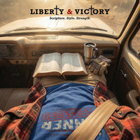 Christian Faith T-Shirt | SINNER COVERED Signature Line | Liberty-In-One | Liberty & Victory
