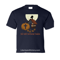 Patriotic Faith | Fall Faith Harvest Freedom Youth T-Shirt | Liberty & Victory Co.