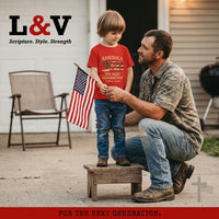 Patriotic Toddler T-Shirt | America 250 Born Free | Liberty & Victory