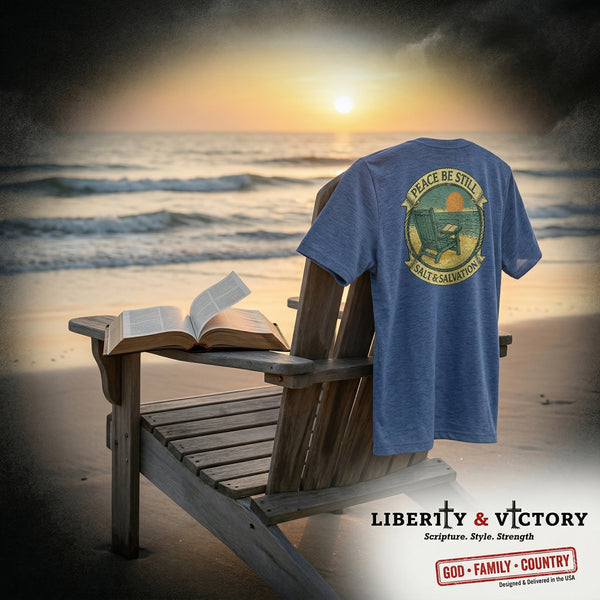 Christian Coastal T-Shirt | Peace Be Still Salt & Salvation Premium Triblend Tee | Liberty & Victory