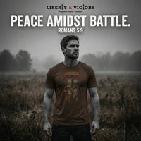 Through Him Elite Romans 5:9 Warrior T-Shirt