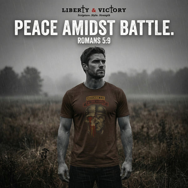 Through Him Elite Romans 5:9 Warrior T-Shirt