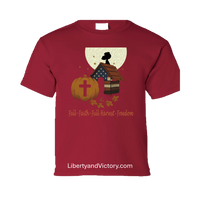 Patriotic Faith | Fall Faith Harvest Freedom Youth T-Shirt | Liberty & Victory Co.