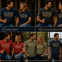 Christian Patriotic T-Shirt | One Nation Under... 1776–2026 Shoulder Flag Signature | Liberty-In-One | Liberty & Victory