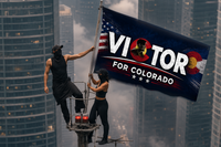 Double-Sided | Campaign Supporter Flag Victor for Colorado | Double-Sided | American Flag + Colorado Emblem | Liberty-In-One | Veteran-Owned | Liberty & Victory Co.