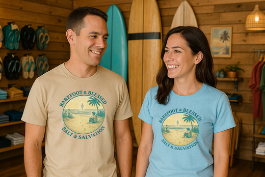 Coastal Graphic T-Shirt | Barefoot & Blessed Salt & Salvation Tee