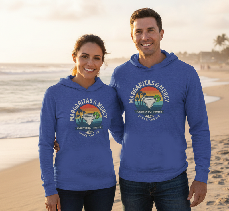 Margaritas & Mercy Hooded Long Sleeve Faith Tee
