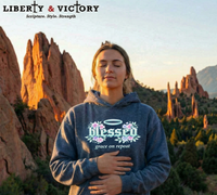 Blessed Hoodie — "Blessed: Grace on Repeat" Floral Christian Pullover