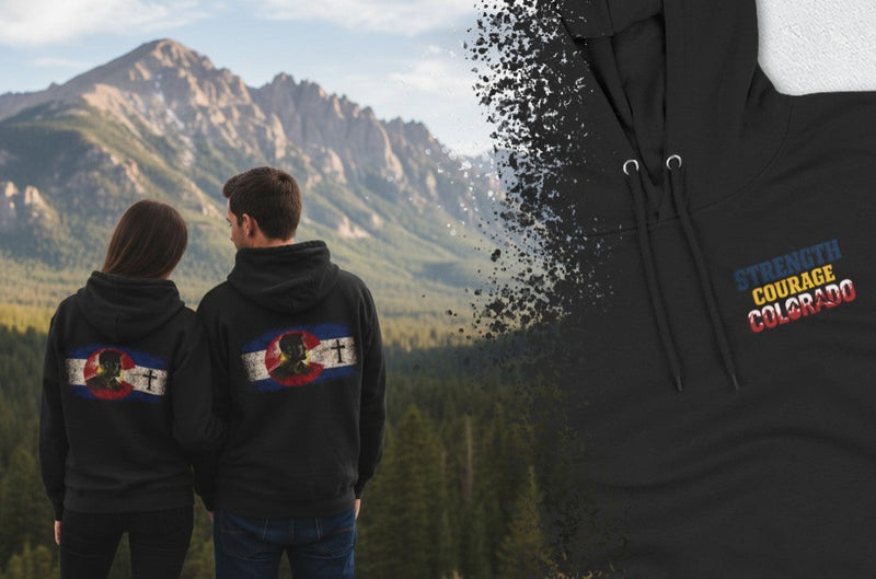 Strength Courage Colorado Victor Rooted Cross Hoodie — Elite Vintage Hoodie