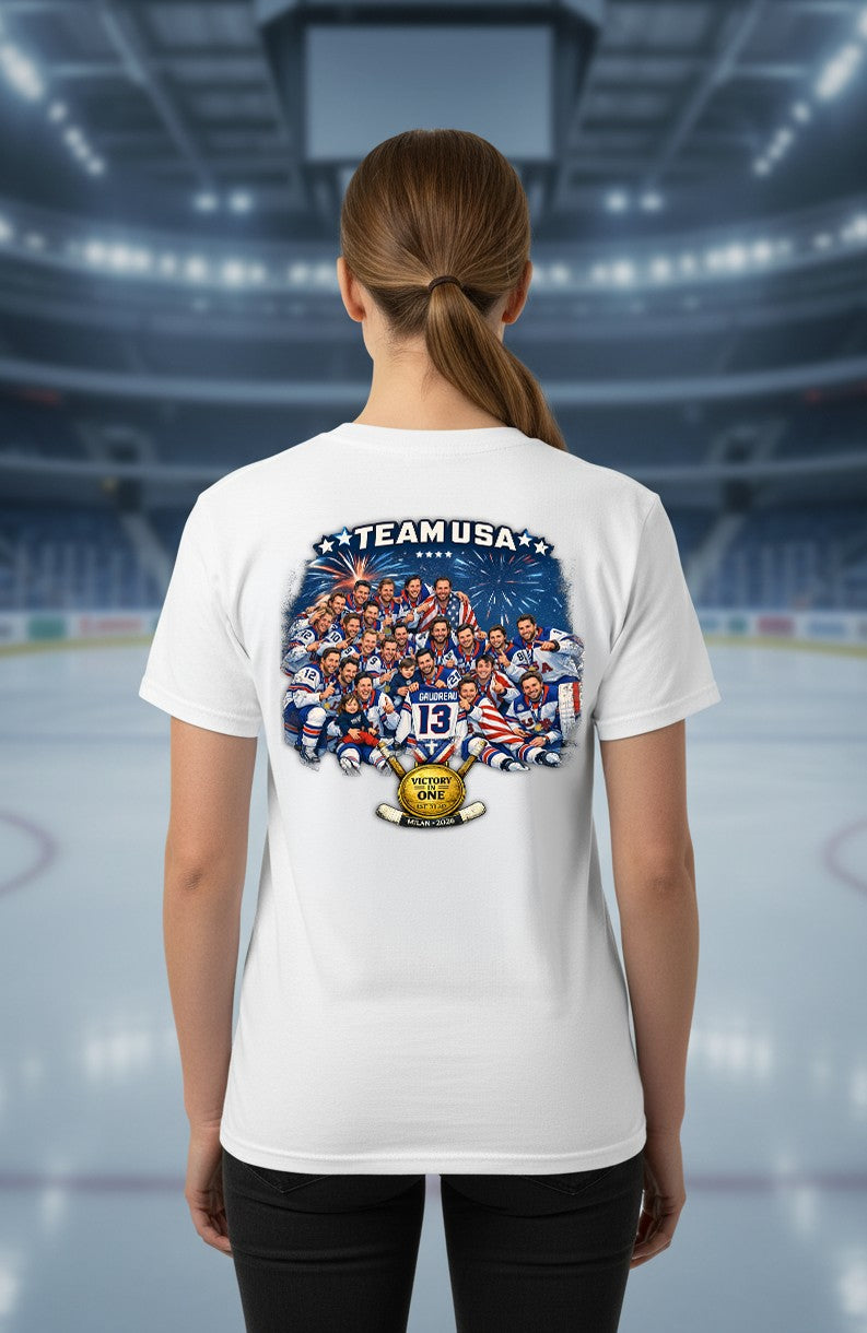 Team USA Hockey T-Shirt | Patriotic Hockey Faith Tee | Veteran-Owned | Liberty & Victory