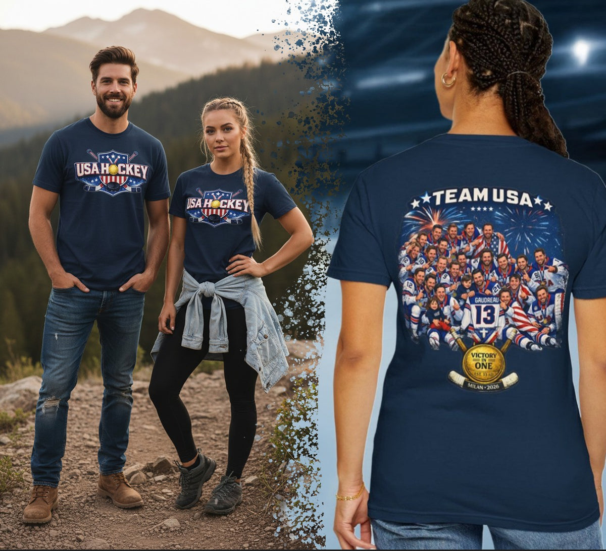 Team USA Hockey T-Shirt | Patriotic Hockey Faith Tee | Veteran-Owned | Liberty & Victory