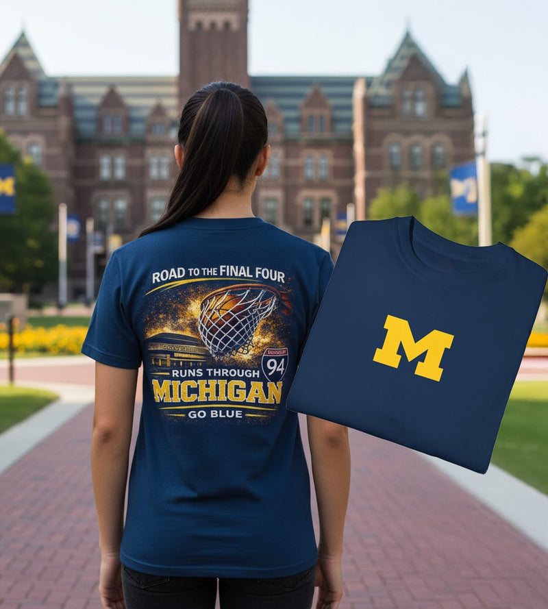 College Basketball T-Shirt | Michigan Wolverines Final Four Tee | Sports Faith Apparel | Liberty & Victory