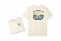 Christian T-Shirt | Seek and You Shall Find Sunrise Compass Garment-Dyed Tee | Wonder & Wander | Liberty & Victory