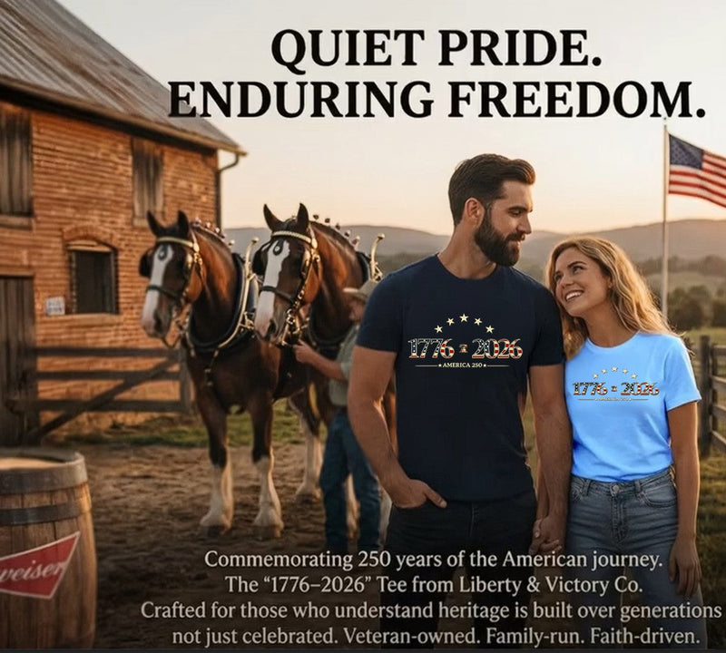 Patriotic T-Shirt | America 1776-2026 Commemorative 250th Anniversary Tee | Liberty & Victory