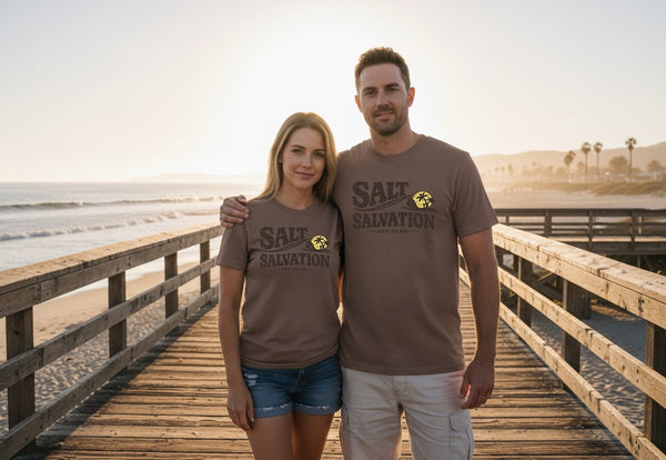 Coastal Faith T-Shirt | Beach Palm Vintage Surf Tee | Salt & Salvation | Liberty & Victory