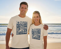 Christian Beach T-Shirt | Salt & Salvation Coastal Block Print Garment-Dyed Tee | Salt & Salvation | Liberty & Victory