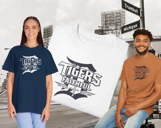 Faith & Sport T-Shirt | Detroit Tigers D Faith Vintage Tee | Victory-In-One | Liberty & Victory