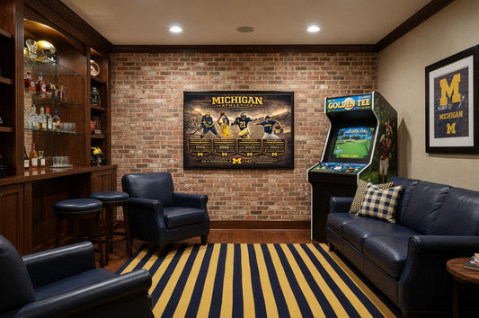 Michigan Wolverines Poster | University of Michigan Legacy in Sports Championship Wall Art | Victory-One | Liberty & Victory