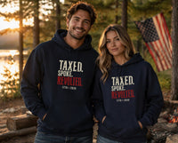 Patriotic Hoodie | Taxed. Spoke. Revolted. 1776 Founders Line | Liberty-In-One | Liberty & Victory