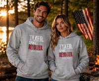 Patriotic Hoodie | Taxed. Spoke. Revolted. 1776 Founders Line | Liberty-In-One | Liberty & Victory